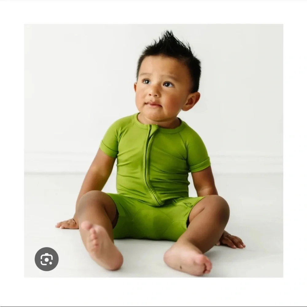 Little Sleepies Avocado Green Bamboo Shorty Size 18-24 months